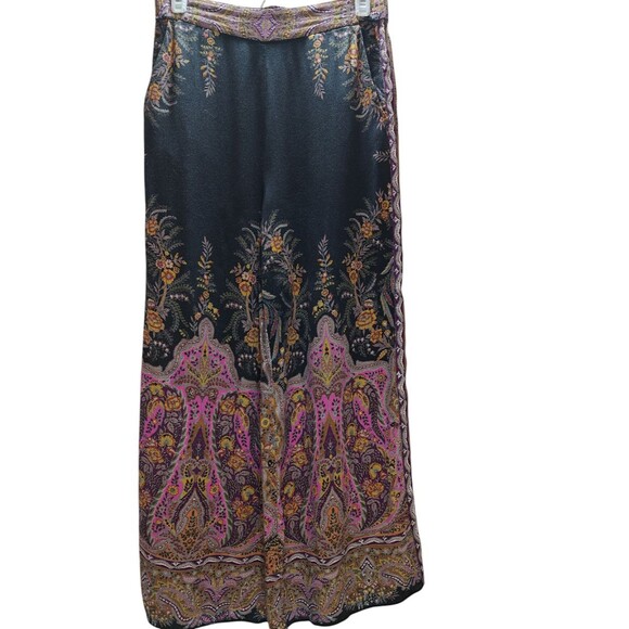 KOBI HALPERIN ☆ 100% Silk Wide Leg Floral Print Pants ☆ Size Small - Picture 1 of 8